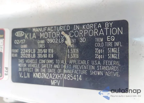 2017 Kia Soul from USA, damaged, VIN KNDJN2A2XH7485414